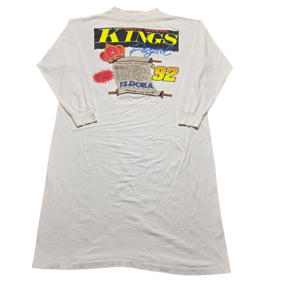 Anvil Other - VINTAGE Anvil Kings Royal Eldora Speedway Nightshirt OS White‎ 1992 Racing